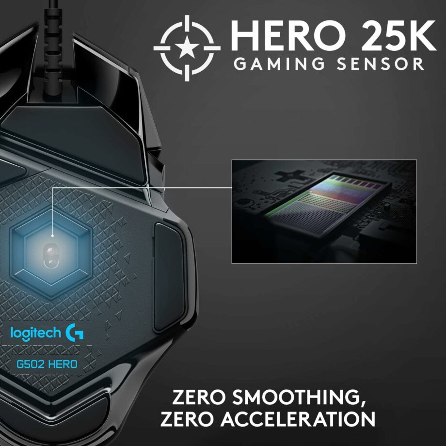 Logitech G502 Hero RGB 25,600 DPI High Performance Gaming Mouse