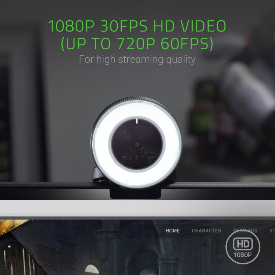 Razer Kiyo Ring Light w/ Adjustable Brightness Streaming Webcam