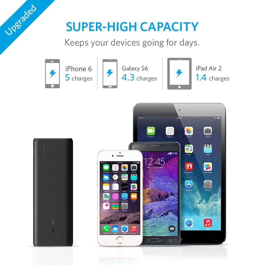 Anker PowerCore 15600mAh PowerIQ Technology Power Bank - Black