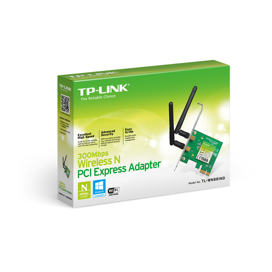 TP-Link 300Mbps Wireless N PCI Express Adapter (TL-WN881ND)