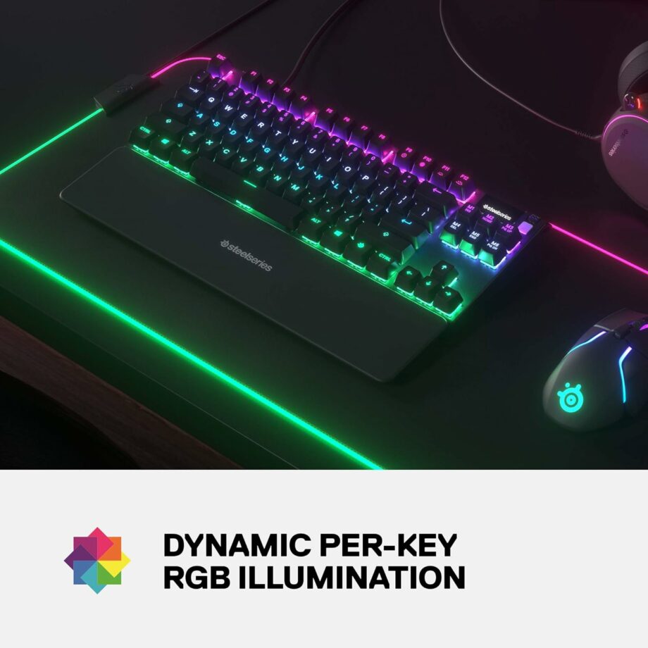 SteelSeries Apex 7 TKL RGB Compact Mechanical Gaming Keyboard - Linear and Quiet (Red Switch)