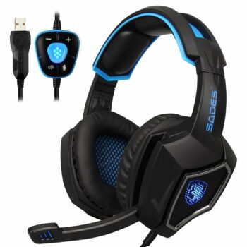 Sades Spirit Wolf 7.1 Surround Sound Gaming Headset - Blue
