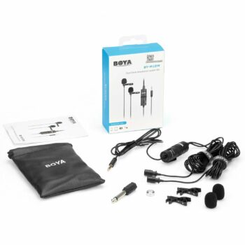 Boya BY-M1DM Dual Omni-directional Lavalier Mic For Interviews
