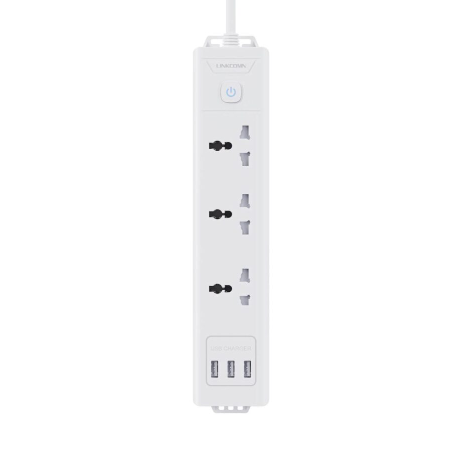 Linkcomn Power Strip 3-Sockets + 3-USB, 3M-Power Cord (LC-PS303)
