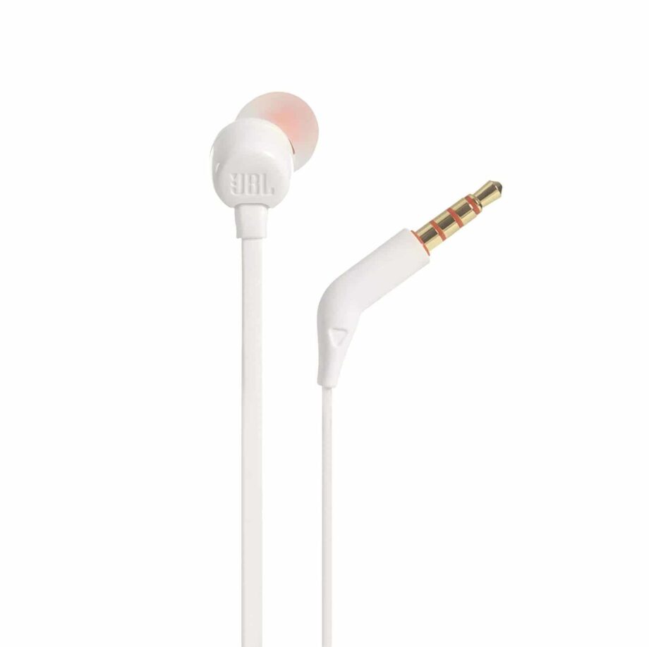 JBL Tune 110  In-Ear Earbuds with Mic – White