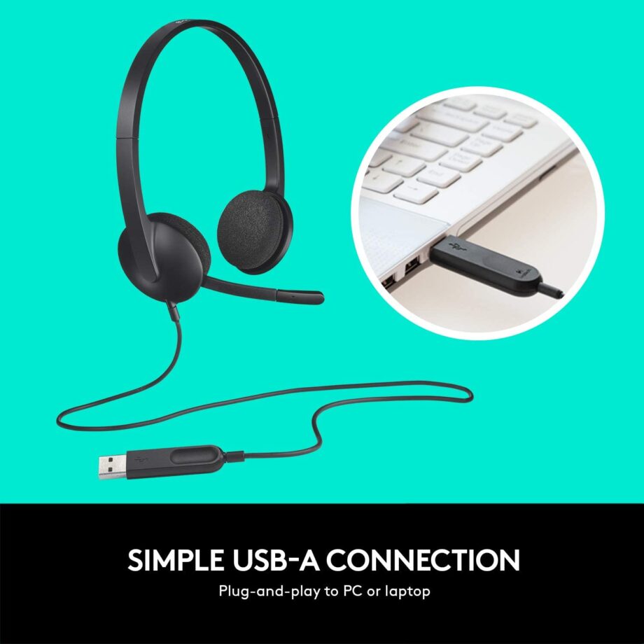Logitech H340 USB Stereo Headset with Noise Cancelling Microphone