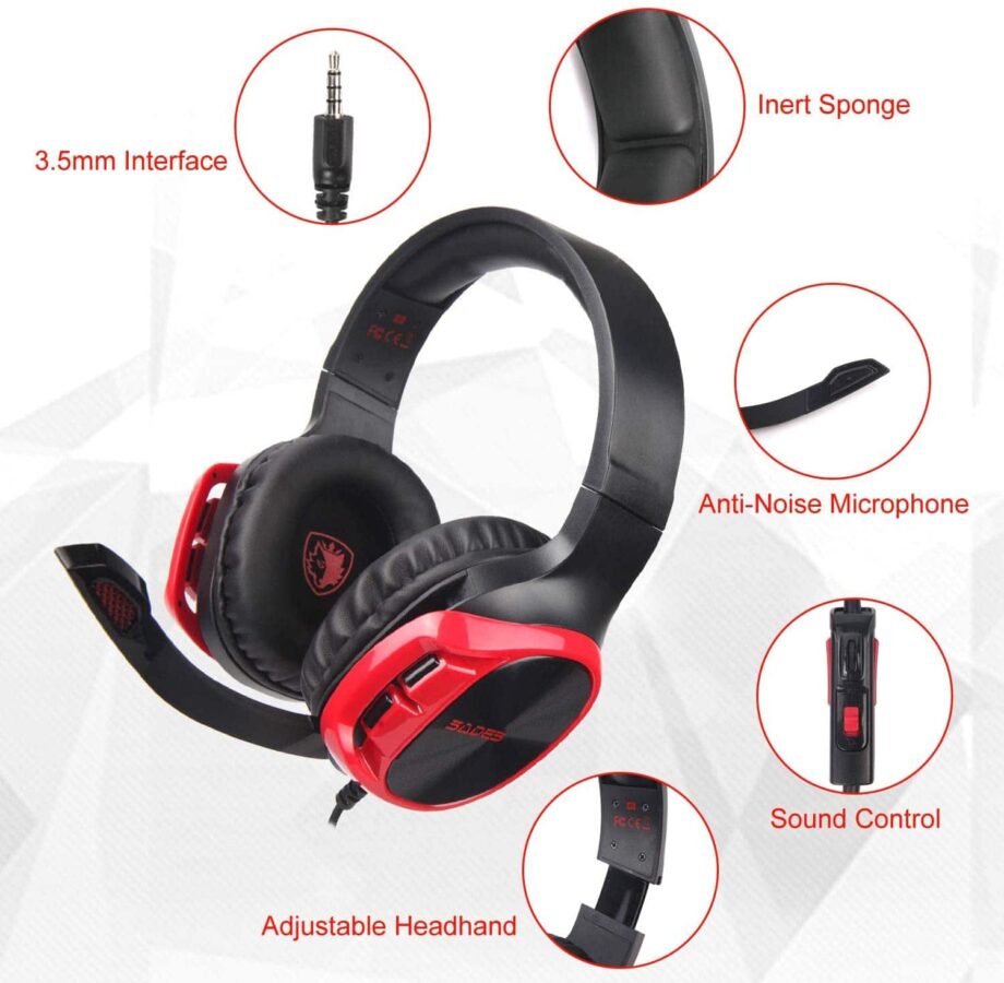Sades R17 Multi-Platform Gaming Headset - Red