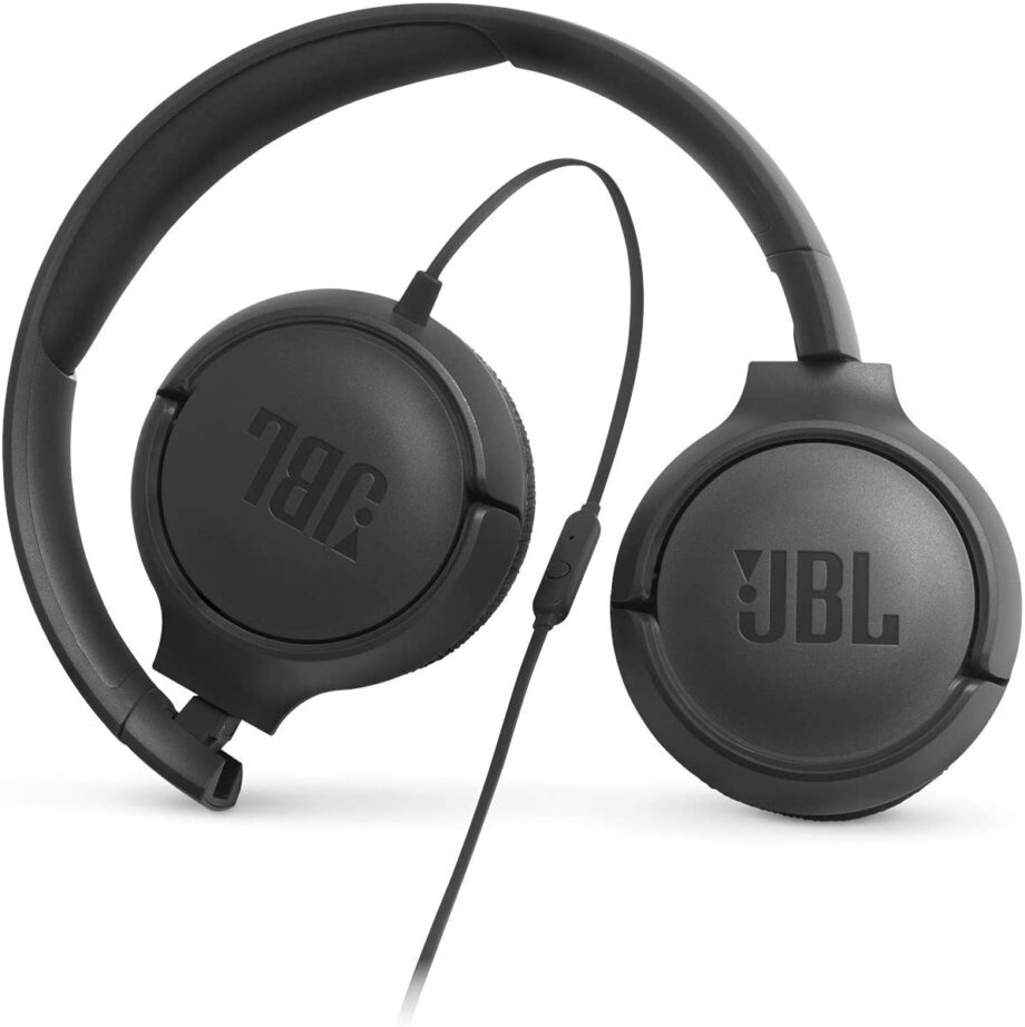 JBL Tune 500 On-Ear Wired Headphone with Mic – Black