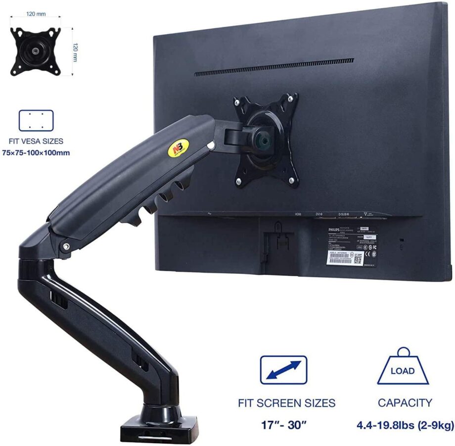 North Bayou F80 Monitor Arm with Gas Spring for 17-30''Monitors