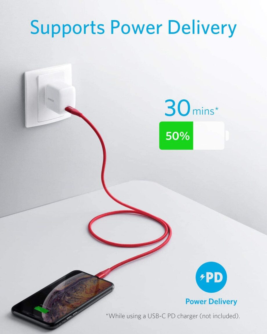 Anker Powerline+ II USB-C to Lightning Cable 0.9m – Red