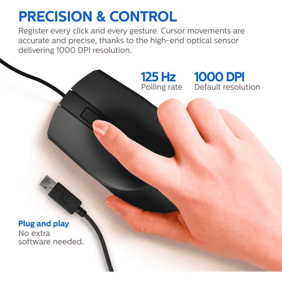 Philips M104 Wired Mouse