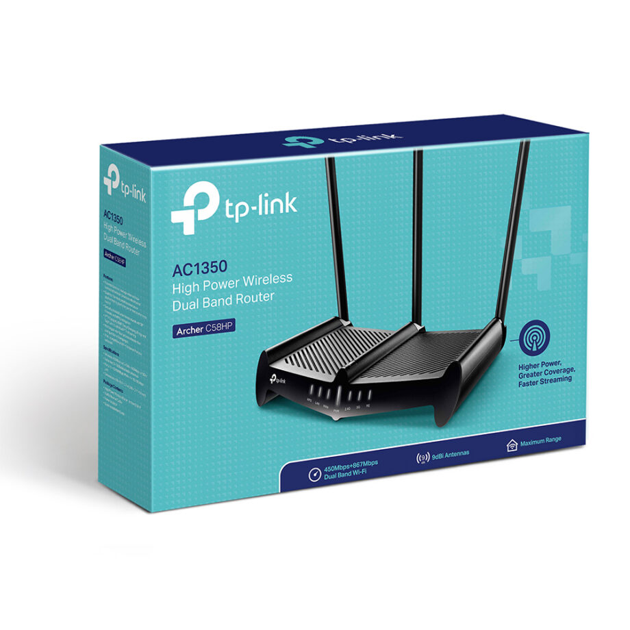 TP-Link AC1350 High Power Wireless Dual Band Router (Archer C58HP)