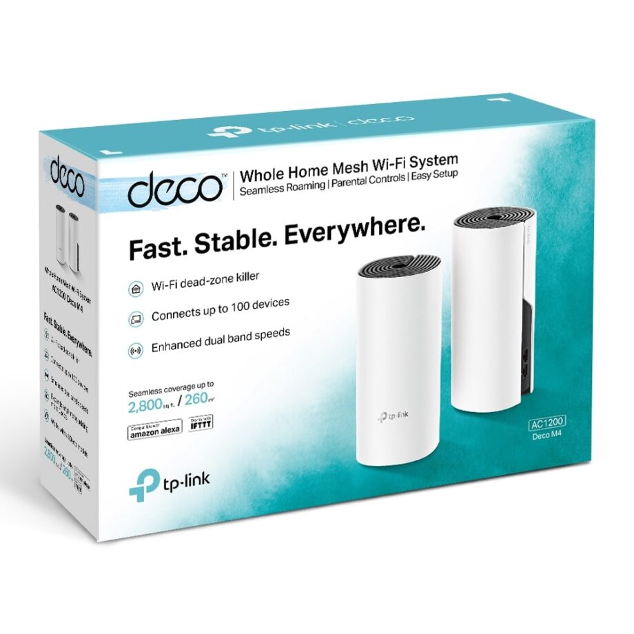 TP-Link Deco M4 AC1200 Whole Home Mesh WiFi (2-Pack)