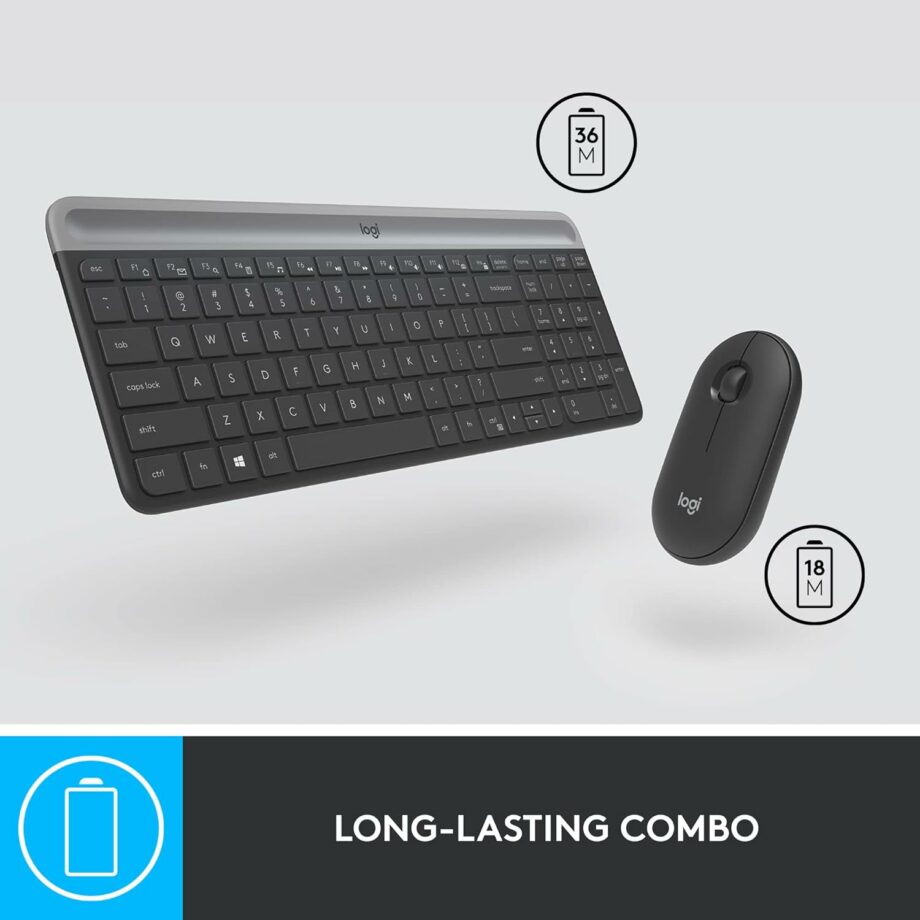 Logitech MK470 Slim Wireless Keyboard and Mouse Combo - Graphite