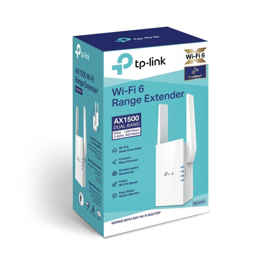 TP-Link AX1500 Wi-Fi 6 Range Extender (RE505X)