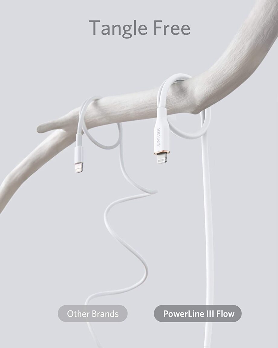 Anker Powerline III Flow USB C to Lightning Cable 1.8M – White