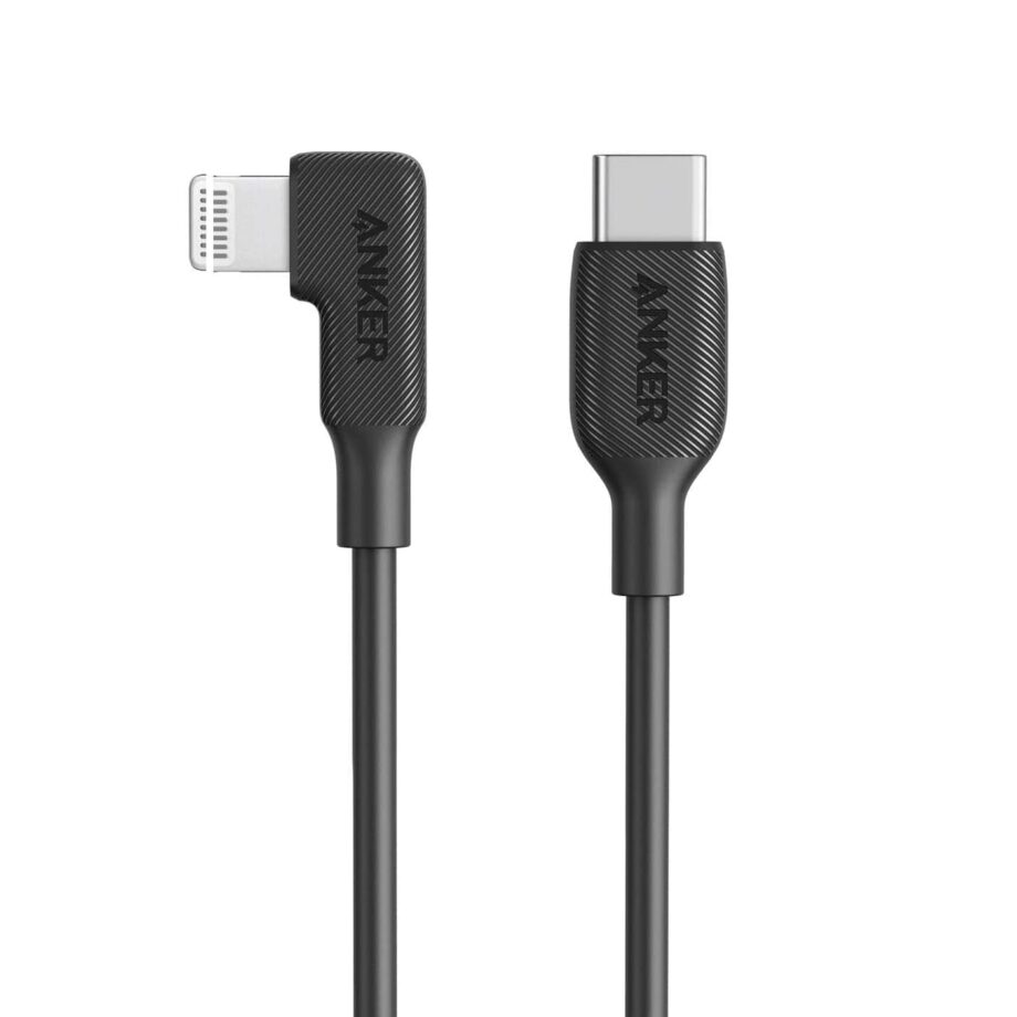 Anker USB-C to 90 Degree Lightning Cable 0.9M – Black