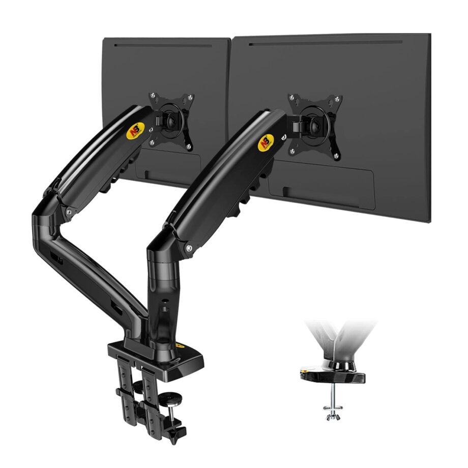North Bayou F160 Dual Monitor Arm with Gas Spring for 17-27'' Monitors
