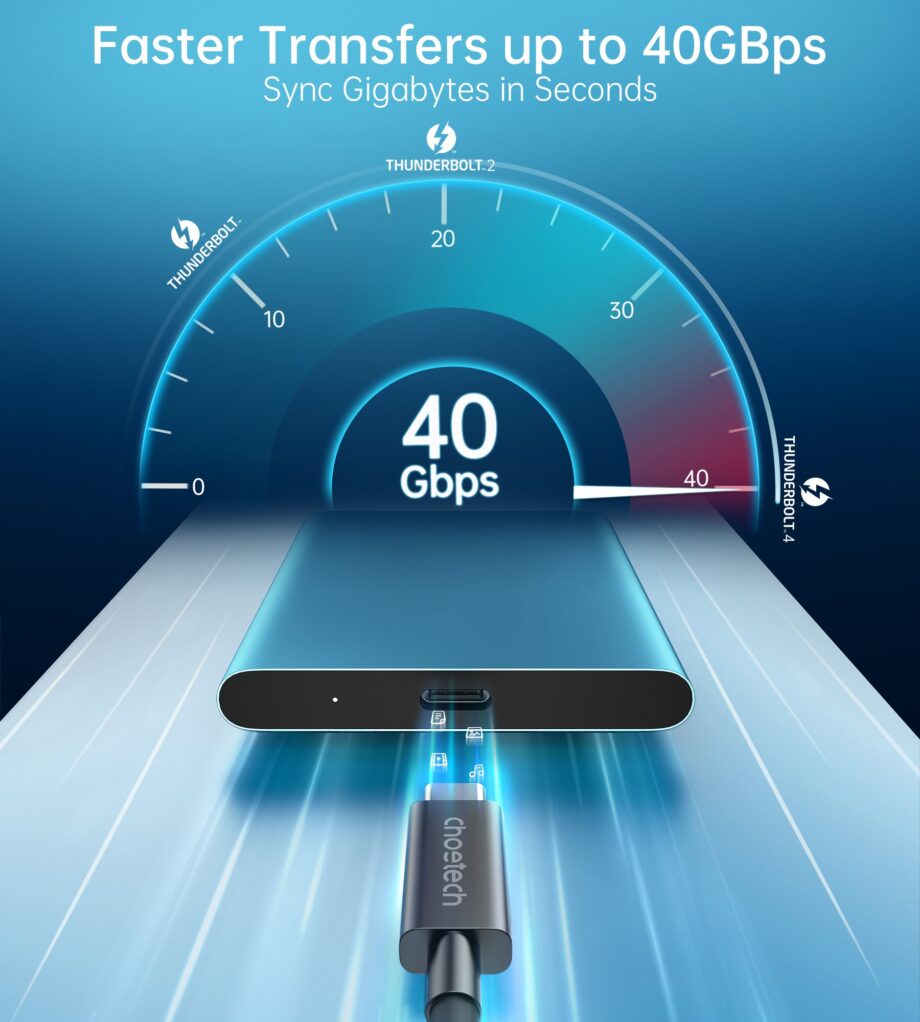 Choetech Thunderbolt 4 With 100W Charging Cable - 0.8M