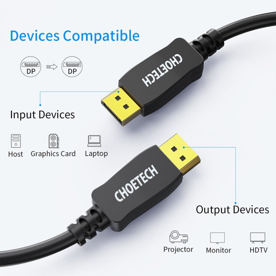 Choetech 8K DisplayPort To Displayport Cable - 2M
