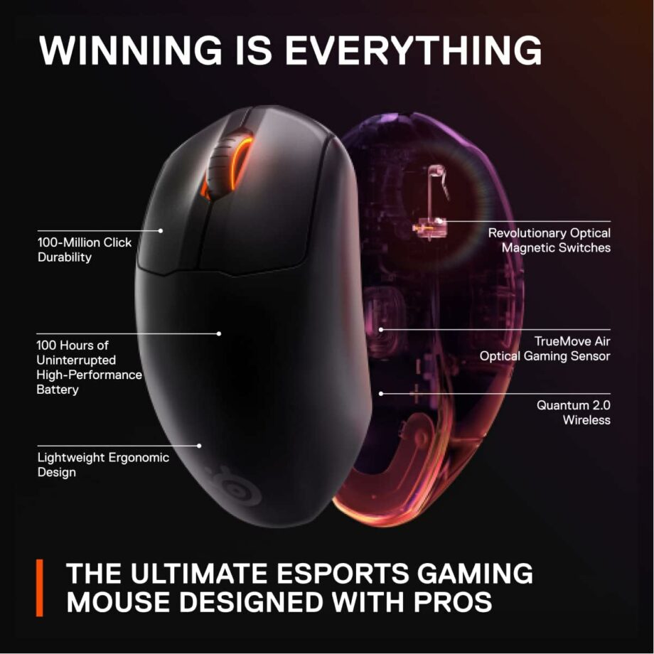 SteelSeries Prime Wireless FPS TrueMove Air Gaming Mouse