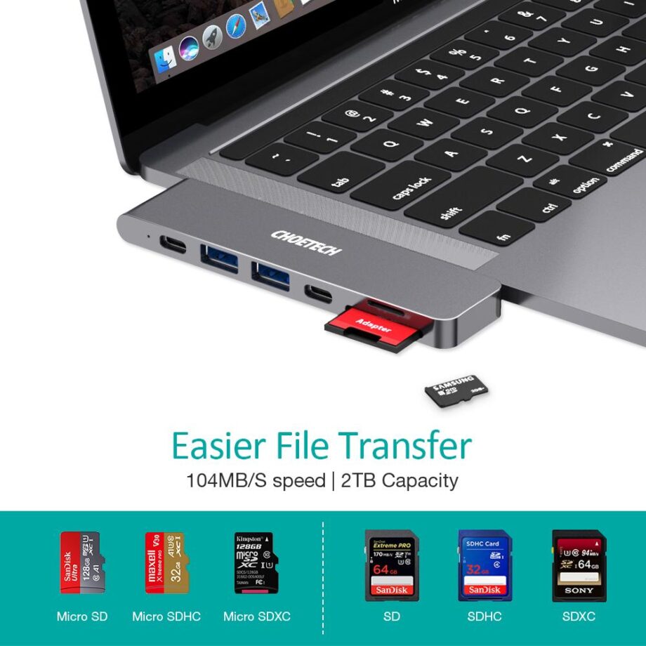 Choetech 7 In 1 USB Type C Hub For MacBook Pro