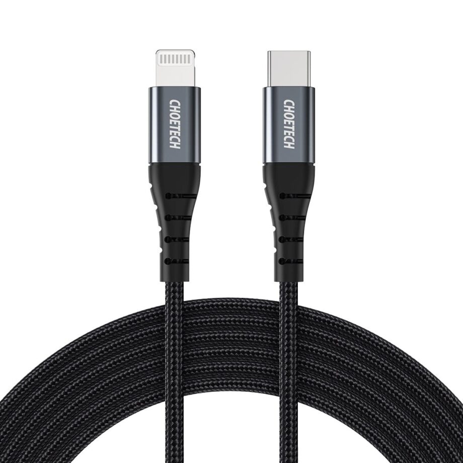 Choetech USB C to Lightning Premium Nylon Braided Cable – 3M