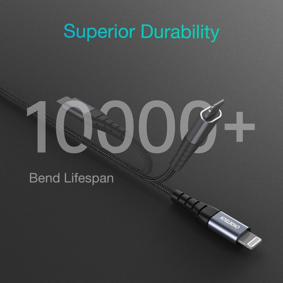 Choetech USB C to Lightning Premium Nylon Braided Cable – 2M
