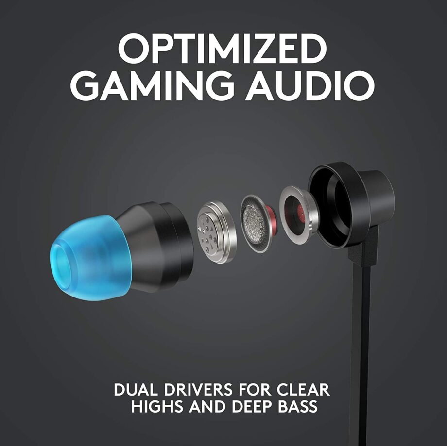 Logitech G333 Gaming Earphones With Mic - Black