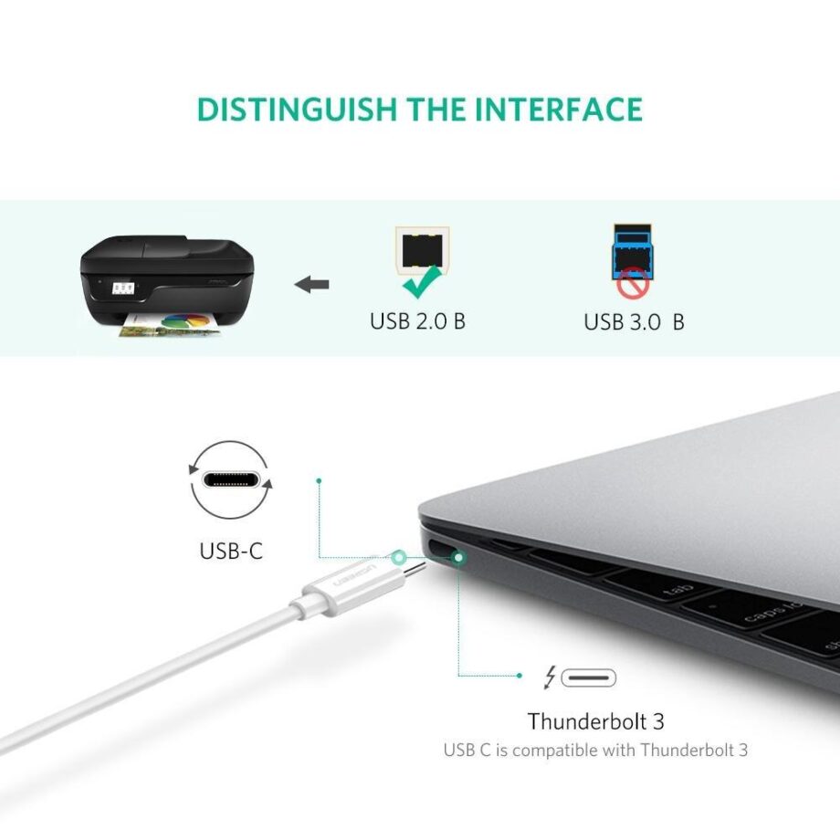 UGREEN USB C to Type B Printer Scanner Cable - 1M