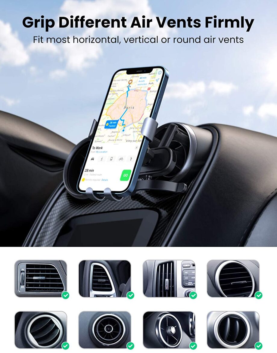UGREEN Car Phone Holder Fit Most Horizontal - Vertical - Round Air Vents