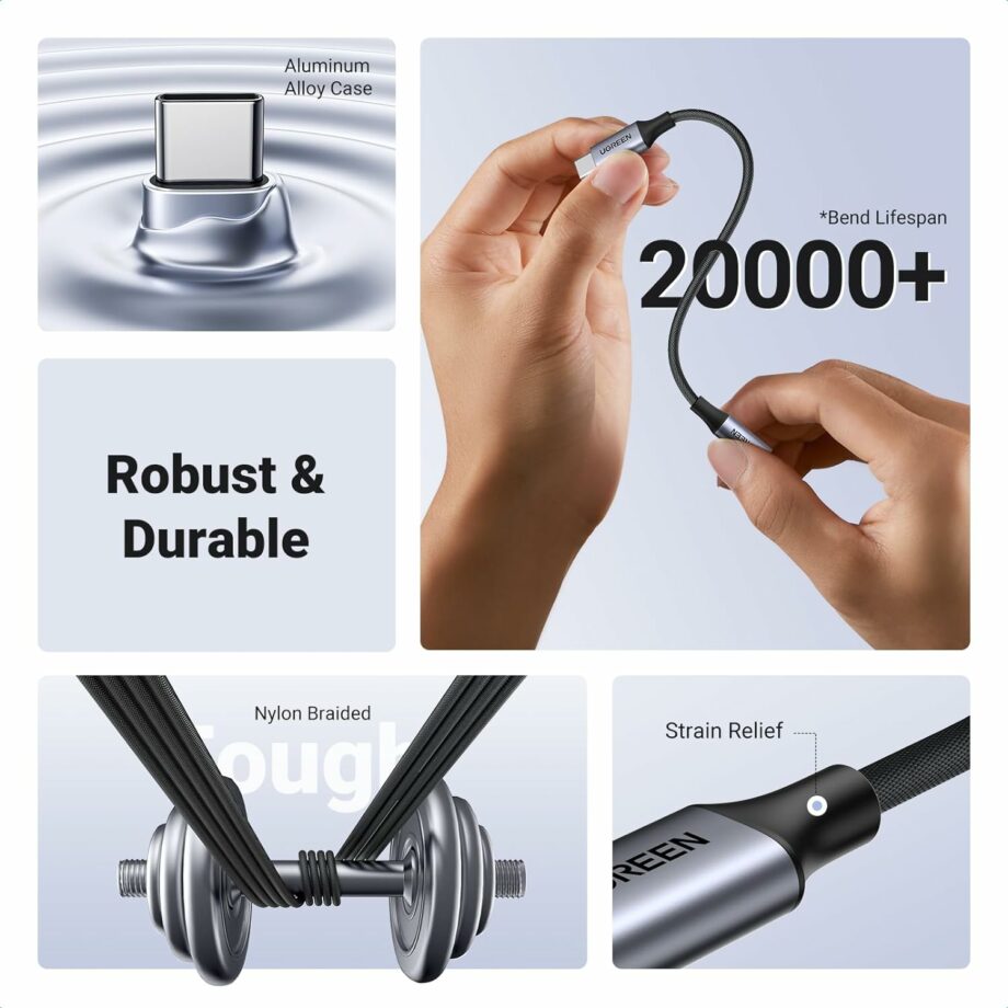 UGREEN USB C to 3.5mm Headphone Adapter with Audio Chip