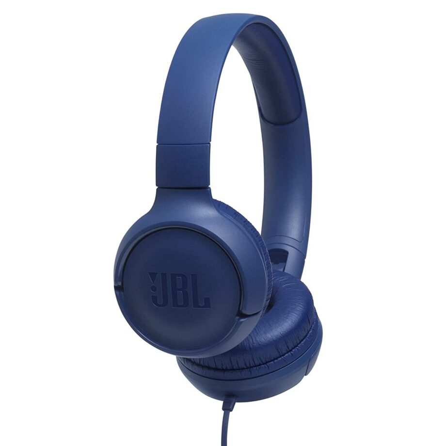 JBL Tune 500 On-Ear Wired Headphone with Mic – Blue