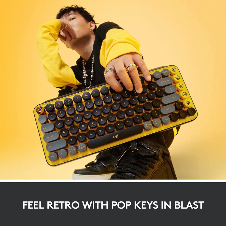 Logitech POP Keys Mechanical Wireless Keyboard - Blast Yellow