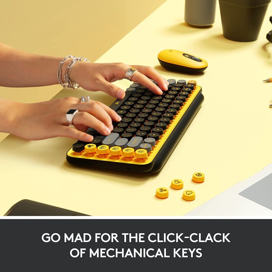 Logitech POP Keys Mechanical Wireless Keyboard - Blast Yellow