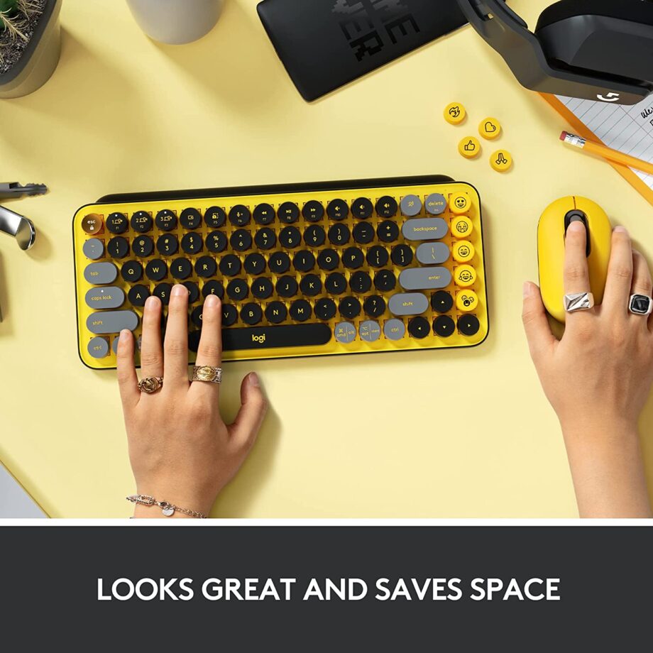 Logitech POP Keys Mechanical Wireless Keyboard - Blast Yellow