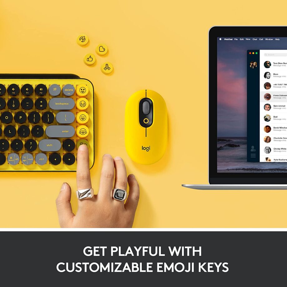 Logitech POP Keys Mechanical Wireless Keyboard - Blast Yellow