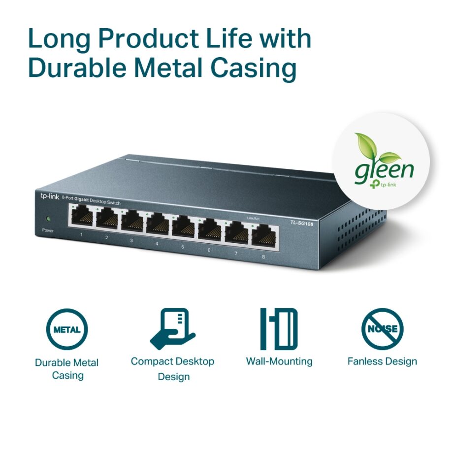 TP-Link 8-Port 10/100/1000Mbps Desktop Switch (TL-SG108 V6)