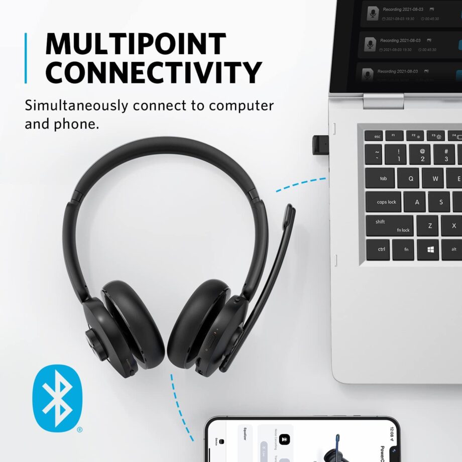 Anker PowerConf H500 Bluetooth Dual-Ear Headset with Microphone