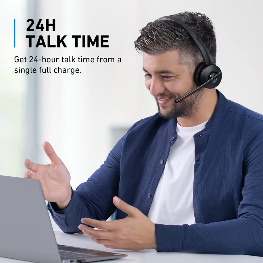 Anker PowerConf H500 Bluetooth Dual-Ear Headset with Microphone