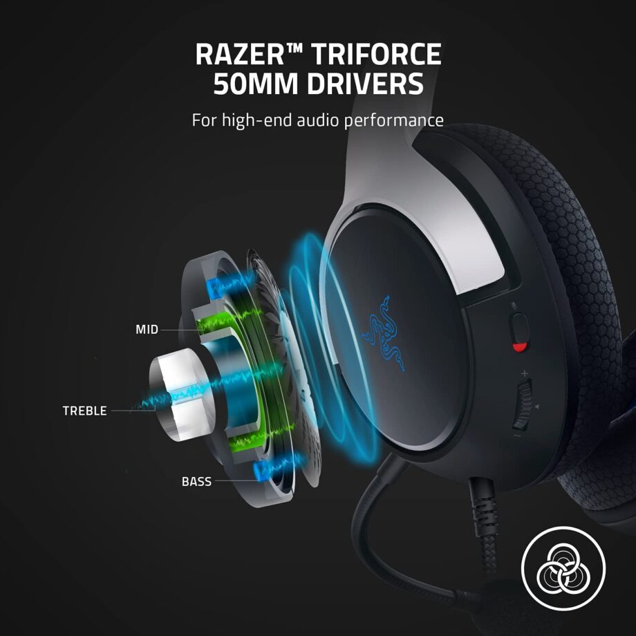 Razer Kaira X Wired Headset for PlayStation 5, PC, Mac & Mobile Devices - White