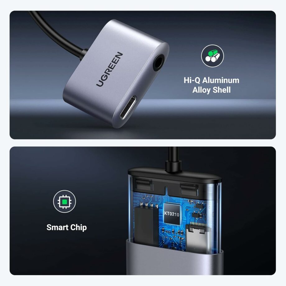 UGREEN USB C to 3.5mm Headphone and Charger Adapter