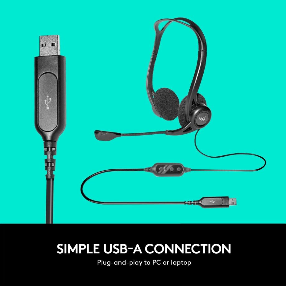 Logitech 960 USB Noise-cancelling w/ Mute Button Headset