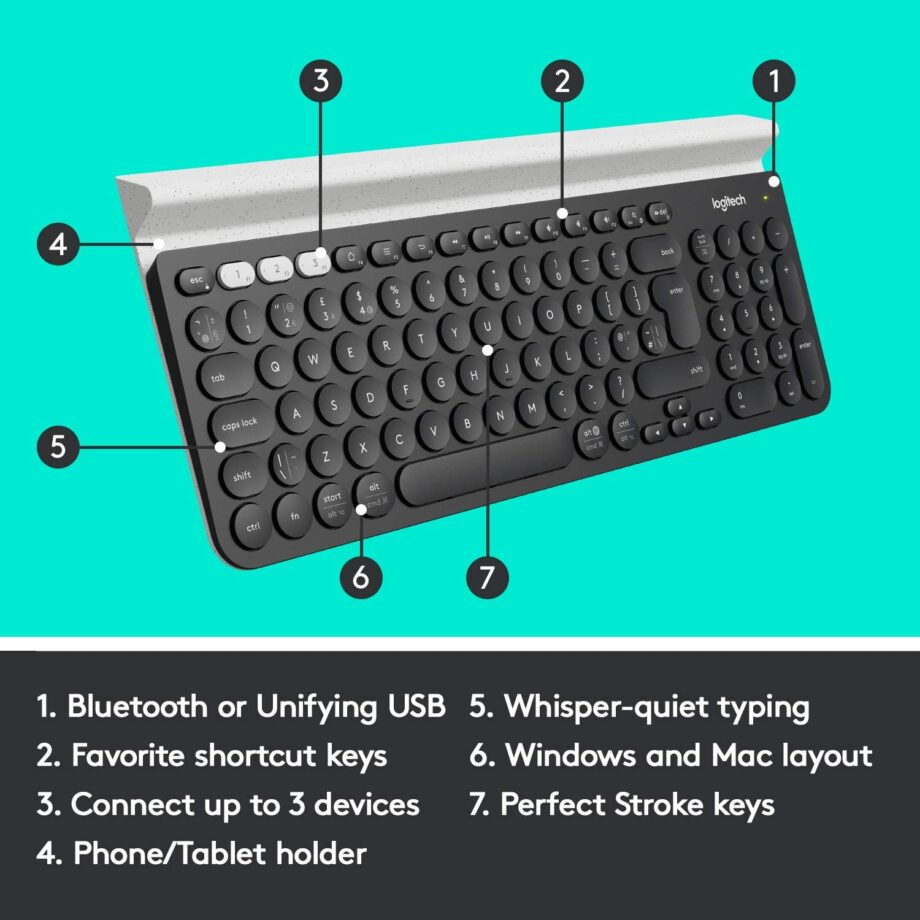 Logitech K780 Multi-Device USB or Bluetooth Wireless Keyboard