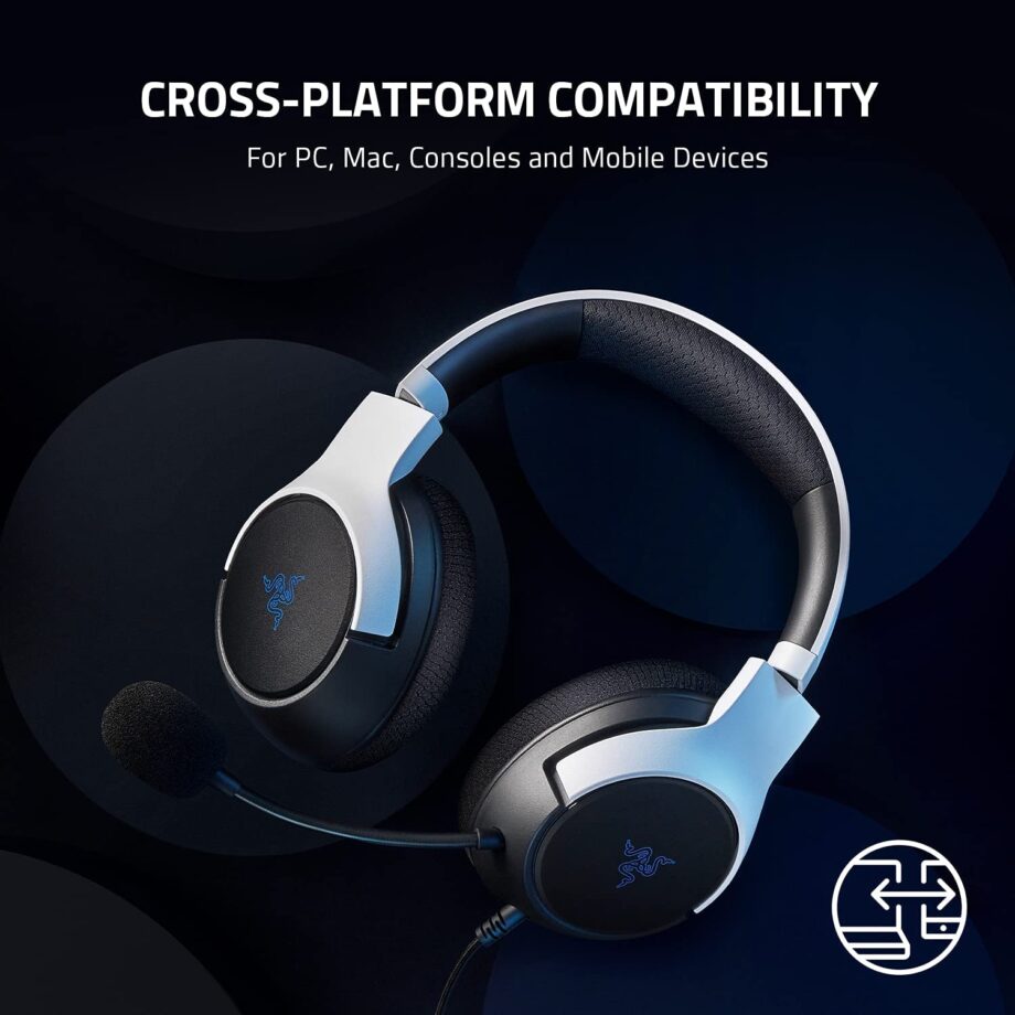 Razer Kaira X Wired Headset for PlayStation 5, PC, Mac & Mobile Devices - White