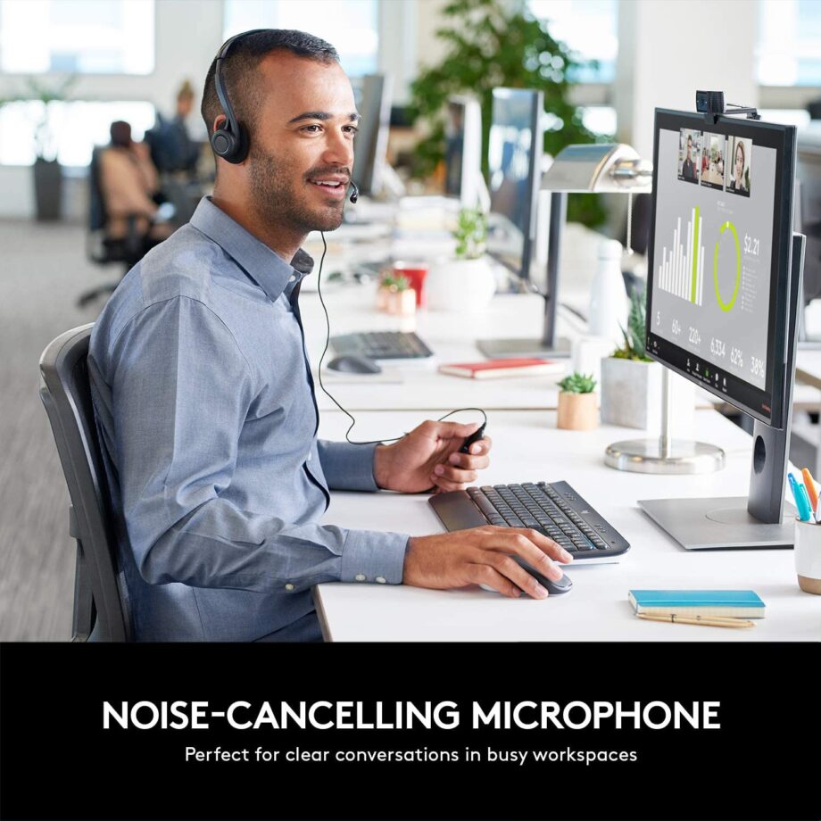 Logitech 960 USB Noise-cancelling w/ Mute Button Headset