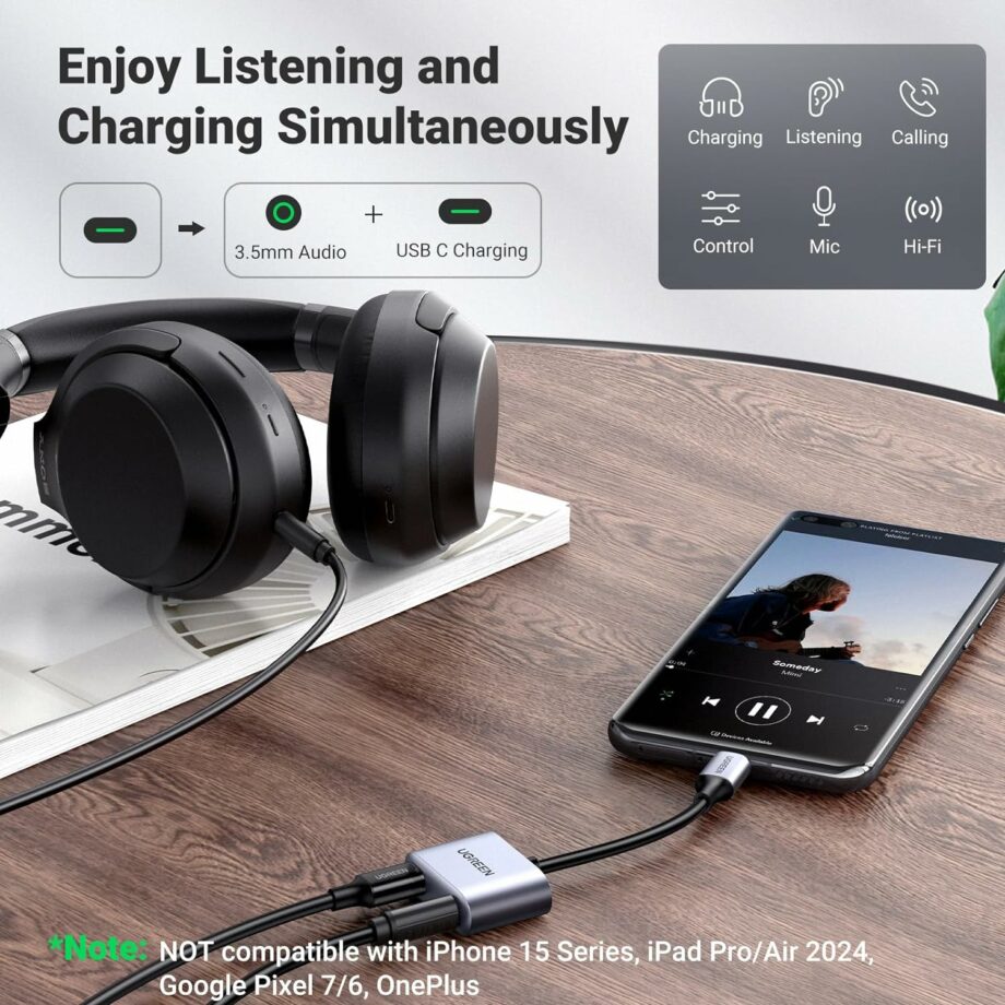 UGREEN USB C to 3.5mm Headphone and Charger Adapter