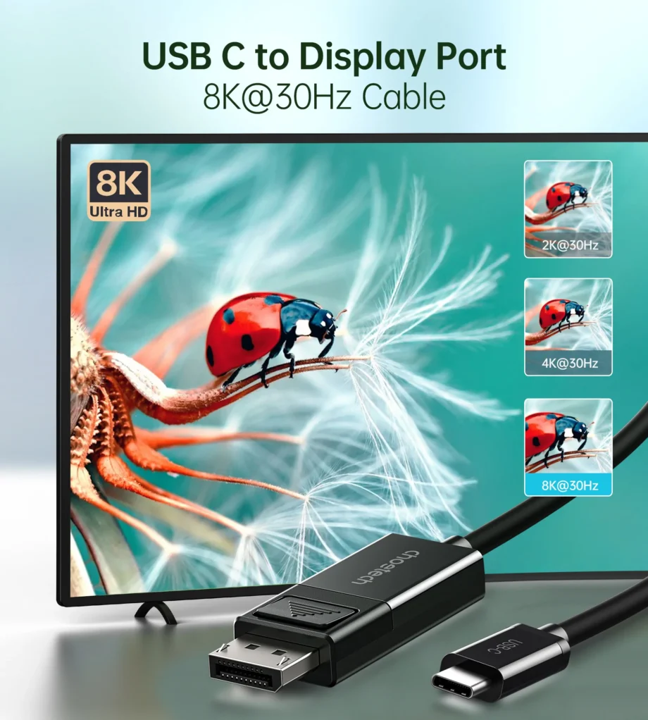 Choetech USB C To DisplayPort Cable(8K@30Hz) - 1.8M