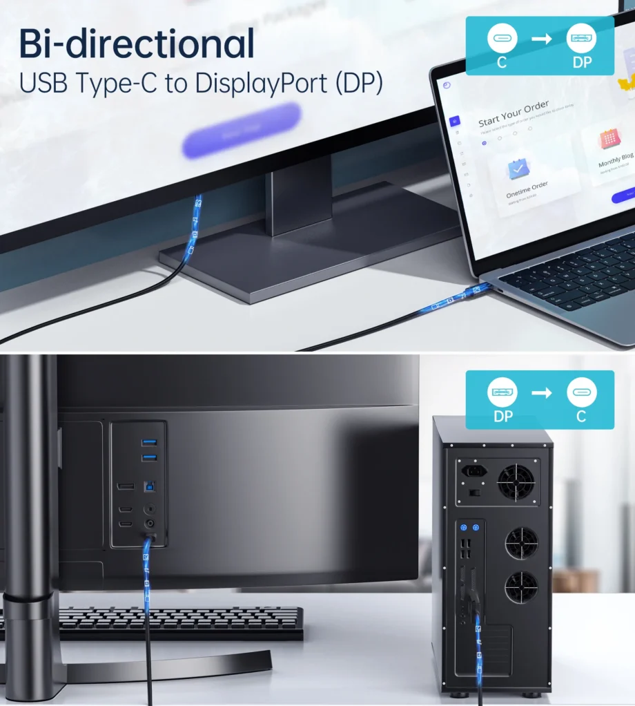 Choetech USB C To DisplayPort Cable(8K@30Hz) - 1.8M