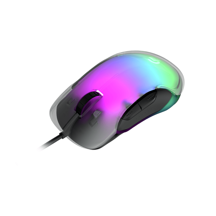 Porodo 8D RGB Crystal Shell 12800 DPI Gaming Mouse